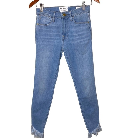 FRAME Le High Skinny Shredded Hem Jeans - Picture 2 of 12
